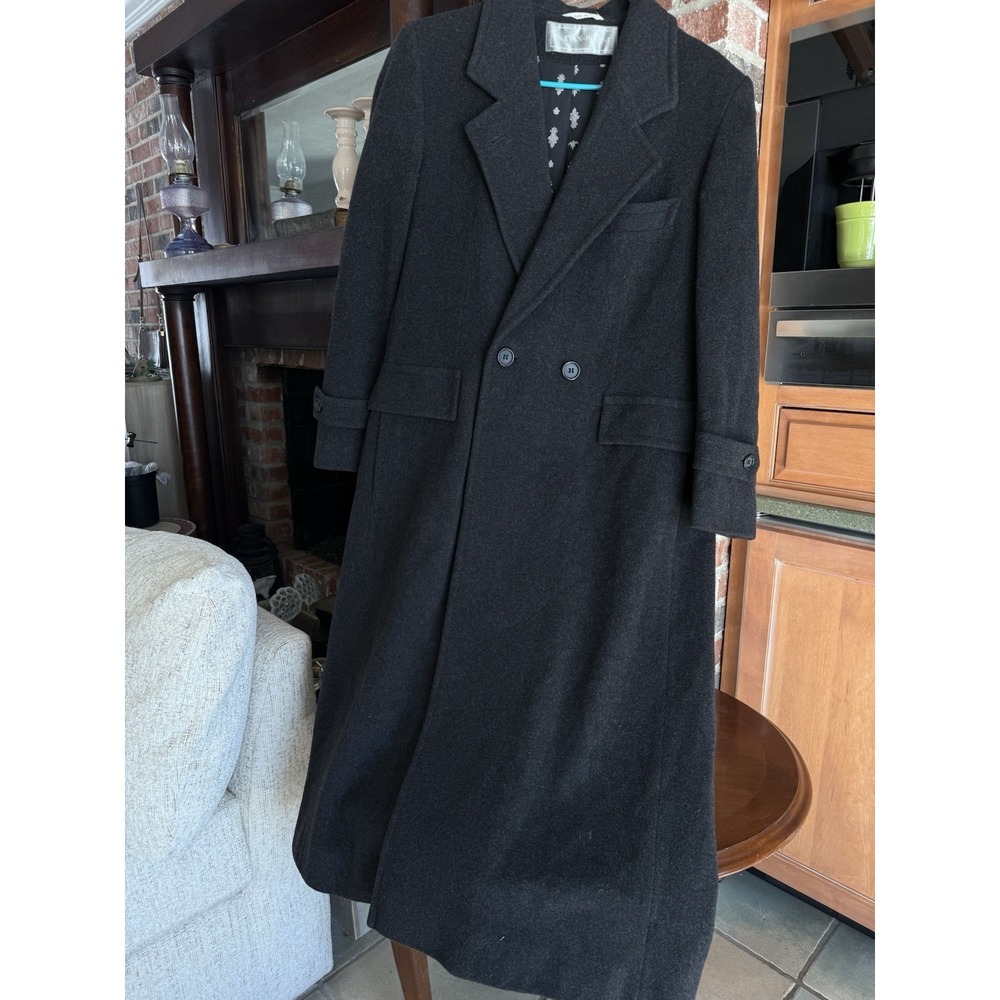 Evan Picone Womens Black Long Wool Coat - Picture 1 of 8